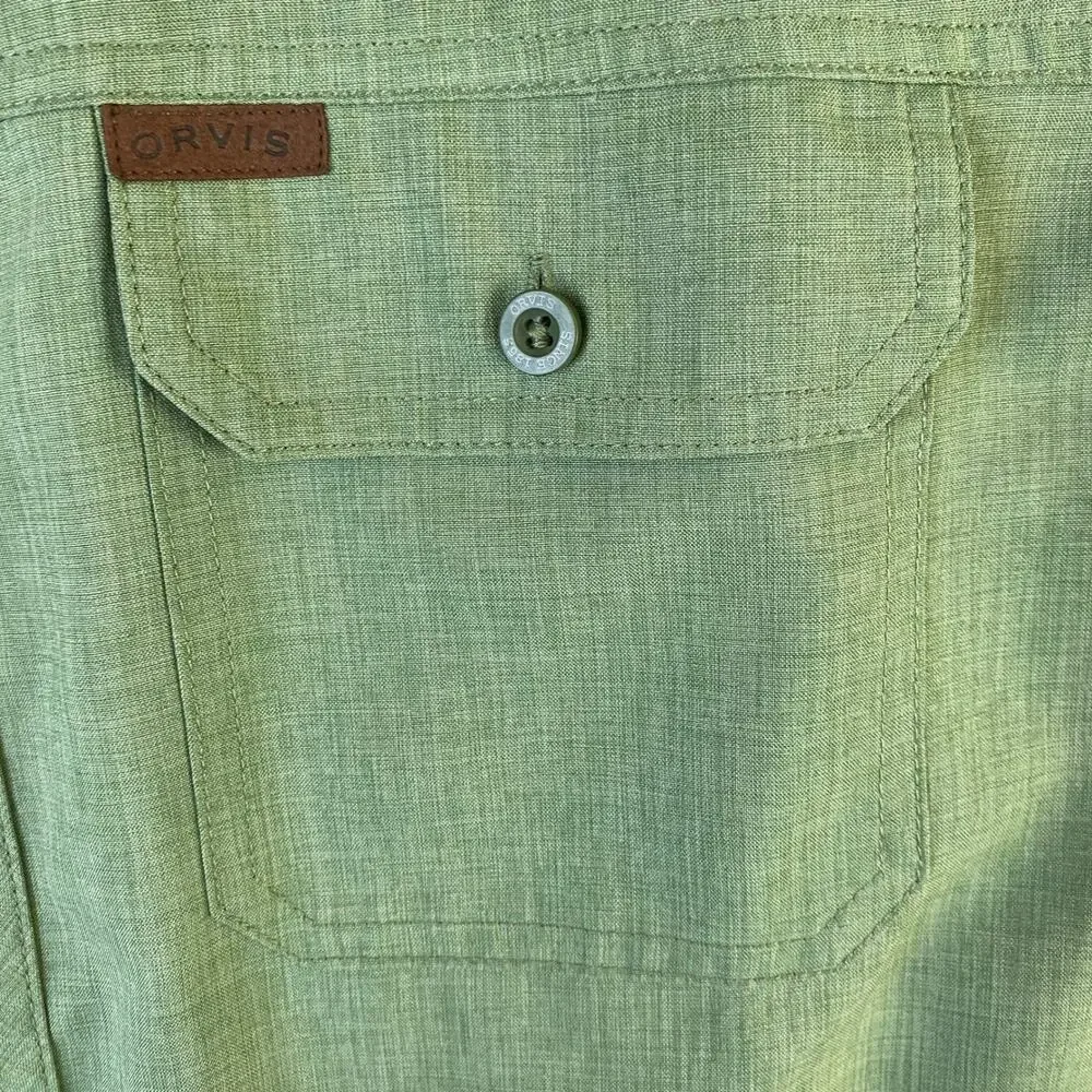 Orvis Men Outdoor Classic Collection Button Up Fishing Shirt  L Green Utility - Picture 3 of 8